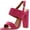 Fuchsia, variant on Static Footwear Fay-1 Womens Round Toe Buckle Ankle Strap Chunky Heel Dress Sandals