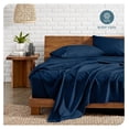 thumbnail image 2 of Twin Sheet Set - 1800 Ultra-Soft Microfiber Twin Bed Sheets - Double Brushed - Deep Pockets - Easy Fit - Extra Soft - 3 Piece Set - Bed Sheets (Twin, Heathered Dark Blue), 2 of 8