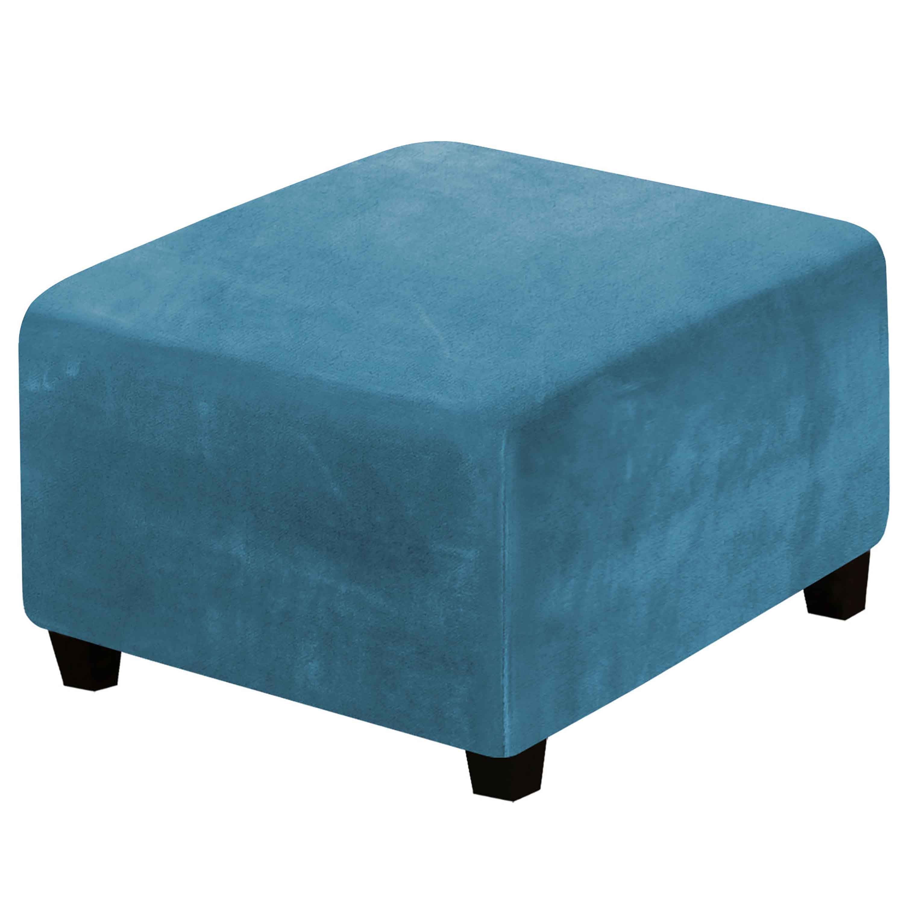 Square Ottoman Cover,Ottoman Slipcovers For Living Room,Velvet Large
