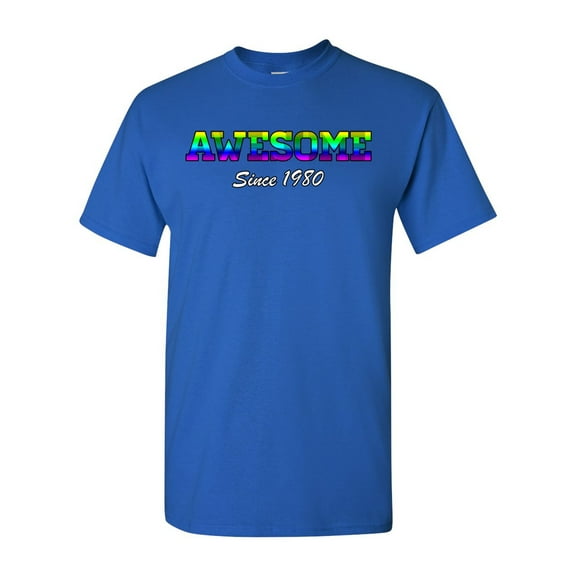 Awesome Since 1980 Colorful Gift Novelty DT Adult T-Shirt Tee