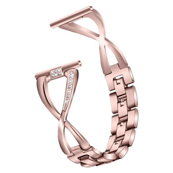 1pc 22 mm X Tipo de reloj Smartwatch Rhinestone Replazing Ratch Band compatible para reloj (oro rosa)