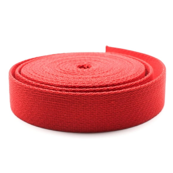 CRAFTMEMORE Heavy Cotton Webbing - Straps for Arts and Crafts, Luxury Bag Strap High Density Webbing (1 1/2 Inch x 5 Yards, Red)