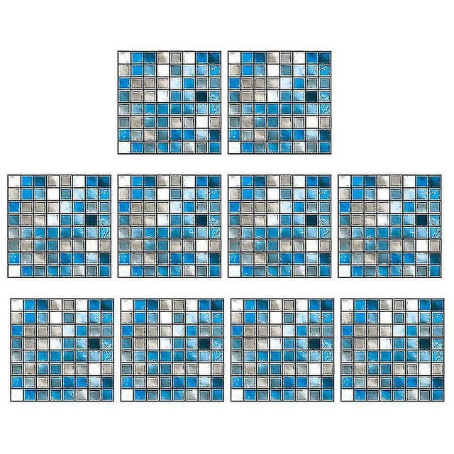 10pcs Imitation Tiles Stickers Bathroom Wall Stickers Home European Wall Decor