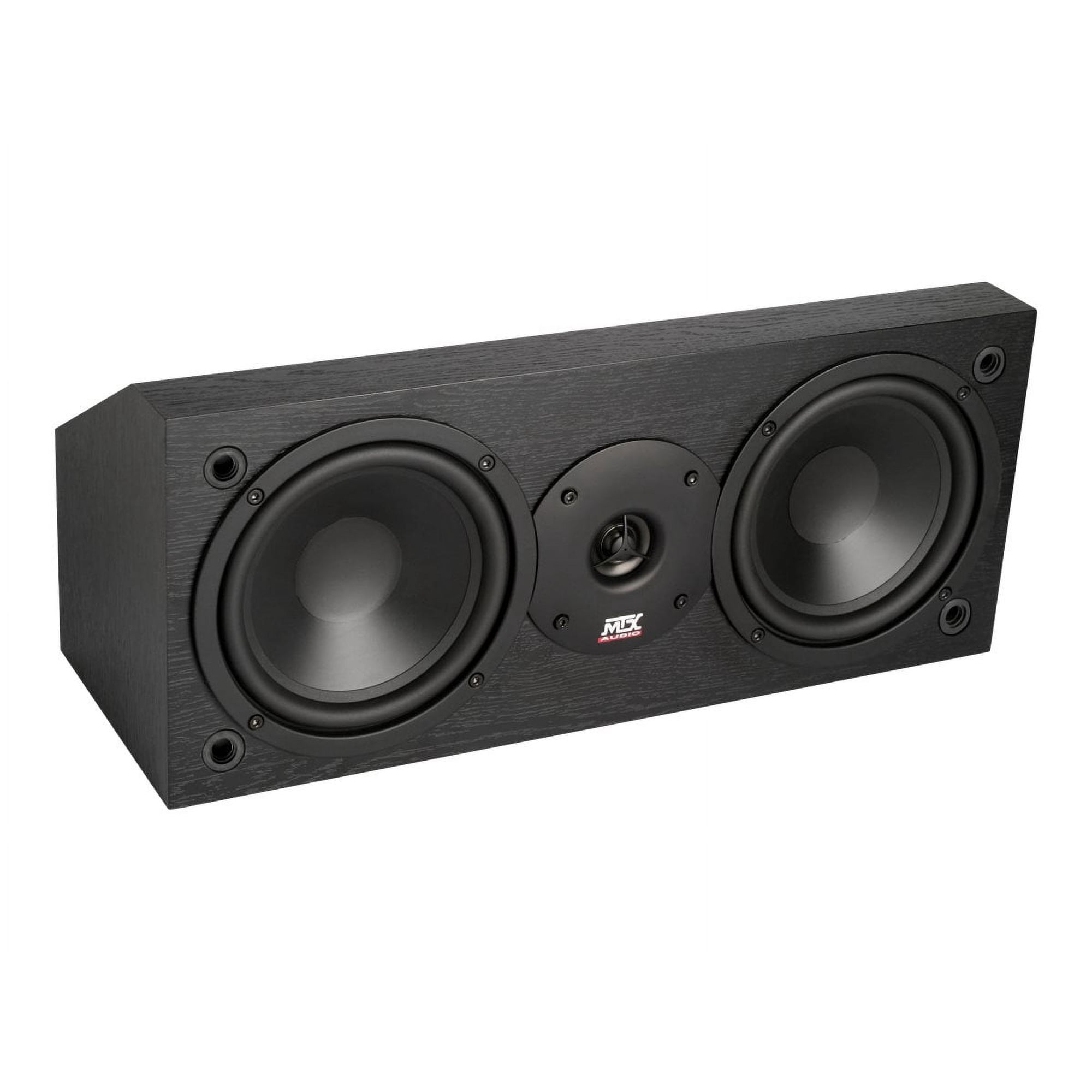 MTX MONITOR6C 100W RMS Dual 6.5 Two-Way Center Channel Speaker, Black Ash MTXMONITOR6C