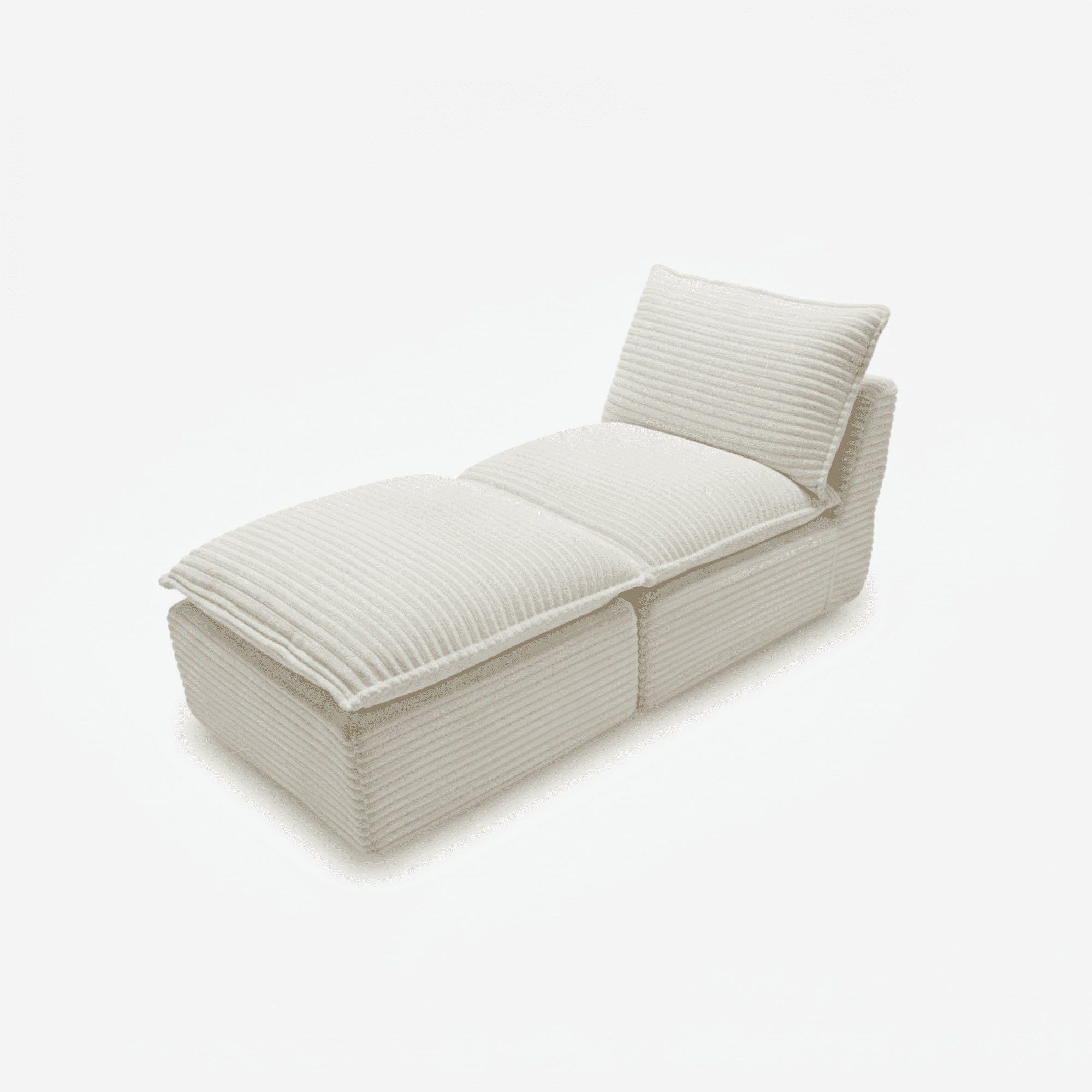 MAYEERTY Modern Modular Corduroy Sofa, White Cloud-Soft Sectional Couch for Apartment