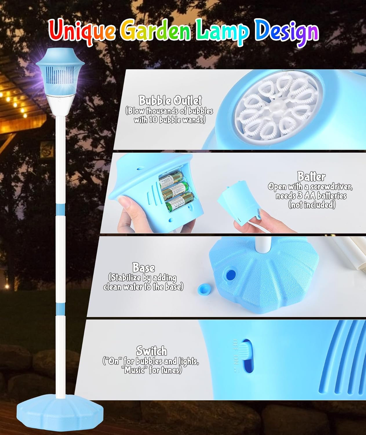 Beautysureup Bubble Machine with LED Light photo 4