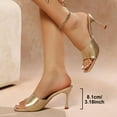 thumbnail image 4 of Viluyesy Women's High Heels Sandals, Spring Summer Square Toe Solid Color Slip-On Fashion Casual Dress Shoes Gold, 4 of 8