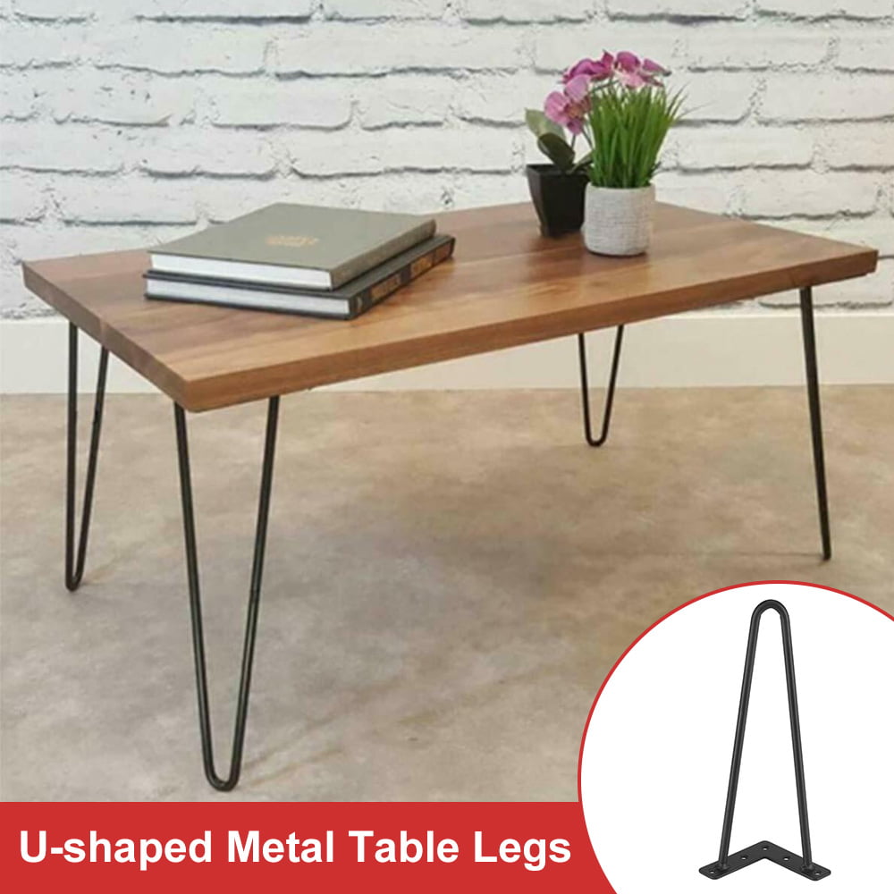 Coffee Hairpin Table Legs Metal Laptop Desk w/ Floor Protectors 8-28" Set of 4 