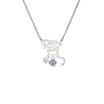 thumbnail image 2 of Delight Jewelry Silvertone Mini Paw with Blue Crystals Silvertone Dream Big Pendant Necklace, 25", 2 of 4
