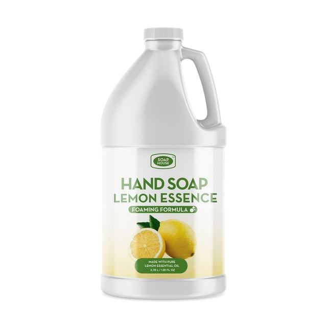 Soap House Natural Foaming Hand Soap Refill | Lemon Scent | Gentle On Hands | Savon Maison Naturel | 1 Gallon / 3.78L