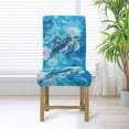 thumbnail image 3 of COEQINE Dining Room Chair Slipcovers Set of 1, Stretchable Universal Fit Chair Protector Polyester Spandex Machine Washable Covers for Dining Room, Hotel, Ceremony, Sea Turtle Flower Blue, 3 of 7
