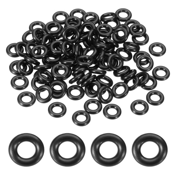 100 Pack 107 Nitrile O-rings, 90 Durometer 7/32" ID, 13/32" OD, 3/32" Width, Black