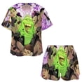 thumbnail image 3 of Cartoon Ghostbusters Summer Home Suit For Womens Short-Sleeved Pajama Set 2pcs Loungewear Soft Sleepwear T-Shirts Tee Shirt Top And Short Sleeping Pants, 3 of 8