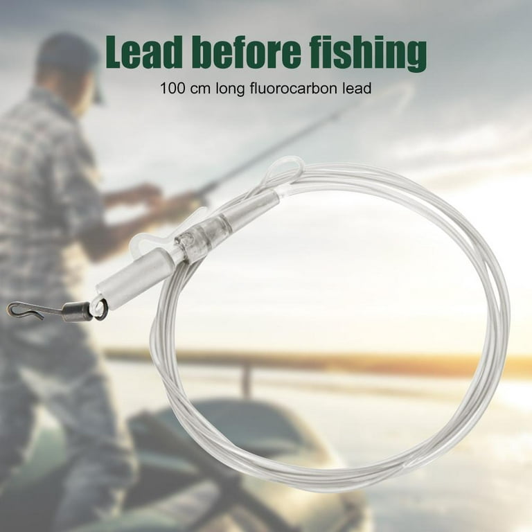 Carp Fishing Line Leader Fluorocarbon with Clip Quick Change Swivel (White)  