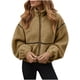 thumbnail image 2 of HongQid Womens Coat Casual Lapel Full Zip Fleece Jacket Long Sleeve Oversized Warm Winter Outwear with Pockets, 2 of 9