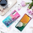 thumbnail image 5 of for Samsung Galaxy A13 5G Case,Galaxy A13 5G Case,with HD Screen Protector,Gradient Quicksand Glitter Liquid Floating Waterfall Durable Girls Cute Phone Case for Samsung A13 5G (Pink/Teal), 5 of 14