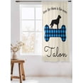 thumbnail image 3 of Sheer Curtains 63 Inch Length, Blue Black Buffalo Checkered Semi Sheer Curtains Light Filtering Window Treatment, Bones Cute Dogs Pets Privacy Voile Drapes for Living Room Bedroom 52x63 Inch, 3 of 7