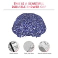 thumbnail image 4 of Blue Glitter lightning J Shower Cap, Reusable Bath Hair Hat for all Hair Lengths Hair Cover with Elastic Band Double Waterproof Layers Bathing Hat, 4 of 5