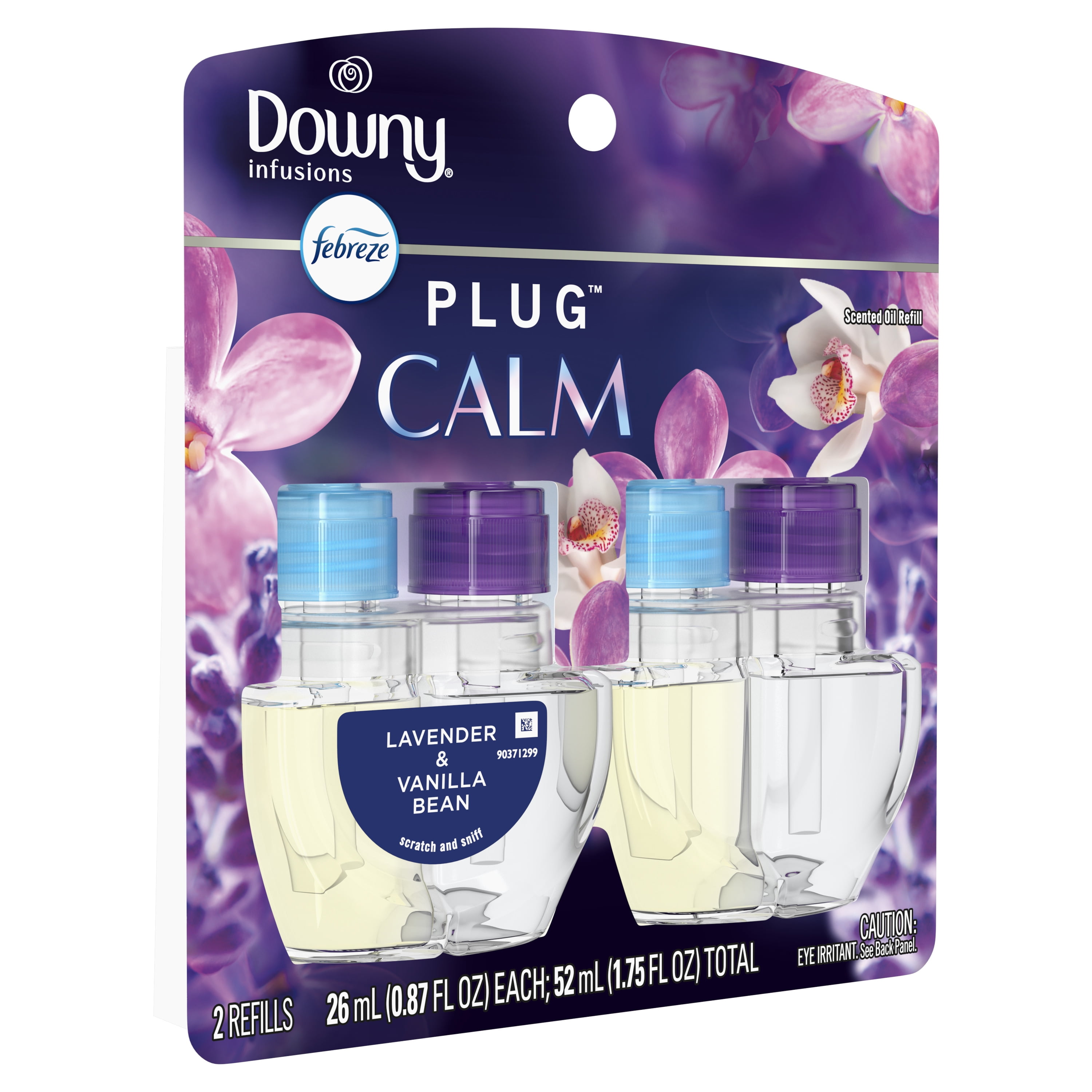 (3 pack) Febreze Plug In Air Freshener, Odor-Fighting Scented Oil Refill, Downy Calm, 2 Refills
