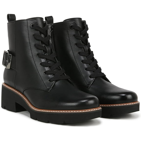 Naturalizer Women's Cabaret Ankle Moto Lace Up Bootie Black 9.5W