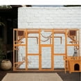 thumbnail image 3 of Outdoor Cat House Cat Shelves Natural Wood Playground Cat Window Box Outside Enclosure Weather Protection, With FREE Cat House, 3 of 9