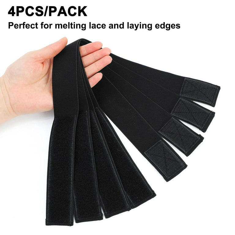 Elastic Bands For Wig, 6 Pcs Lace Melting Bands For Keeping Wigs In Place,  Edge Scarf/edge Wrap To Lay Edges Adjustable Wig Headband With Velcr, Non S