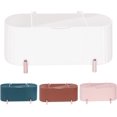 thumbnail image 1 of Glarks 1 Pack Porte-Coton-Tige Blanc, Distributeur de Coton-Tiges à 3 Compartiments avec Couvercle Transparent, Boîte de Rangement pour Cotons-Tiges Ronds (Blanc), 1 of 7