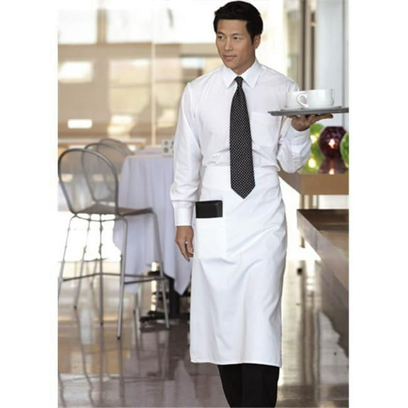 Uncommon Threads 3059-2500 Bistro Apron Inset Pocket in White