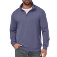 thumbnail image 6 of JWD Mens Quarter Zip Pullover Mock Neck Long Sleeve Casual Sweatshirt Lightweight Knit Top Navy Blue L, 6 of 8