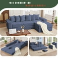 thumbnail image 6 of SOULART 102.00" Cloud Couch, Blue Sectional Sofa, Convertible Floor Sleeper Sofa for Living Room, No Assembly Required with 6 Pillows, 6 of 13