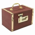 thumbnail image 1 of Wooden Money Storage Box Wooden Treasure Chest Lockable with Handle, 1 of 7