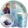 Disney Frozen 2 Anna & Elsa Kids Dinnerware Set Includes Plate, Bowl, and Tumbler, Made of Durable Melamine Material and Perfect for Kids (3-Piece Set)