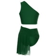 thumbnail image 2 of Yartina Robe Moderne Lyrique avec Strass pour Femmes, Robe Courte à une Épaule avec Jupe en Maille Verte TG, 2 of 7