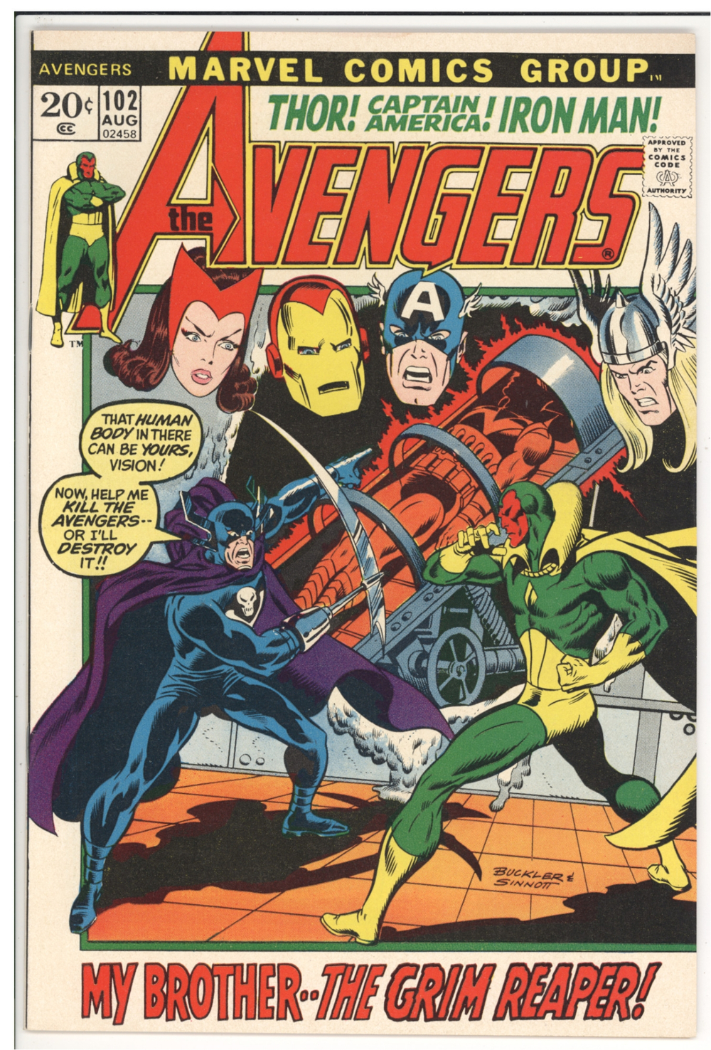 Cover of The Avengers #102