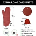 thumbnail image 6 of Oven Mitts and Pot Holders Sets,6pcs Pot Holders and Oven Mitts Heat Resistant, Non-Slip Silicone Mini Oven Gloves and Hot Pads for Kitchen,15" Extra Long Oven Gloves for Cooking,Red, 6 of 11