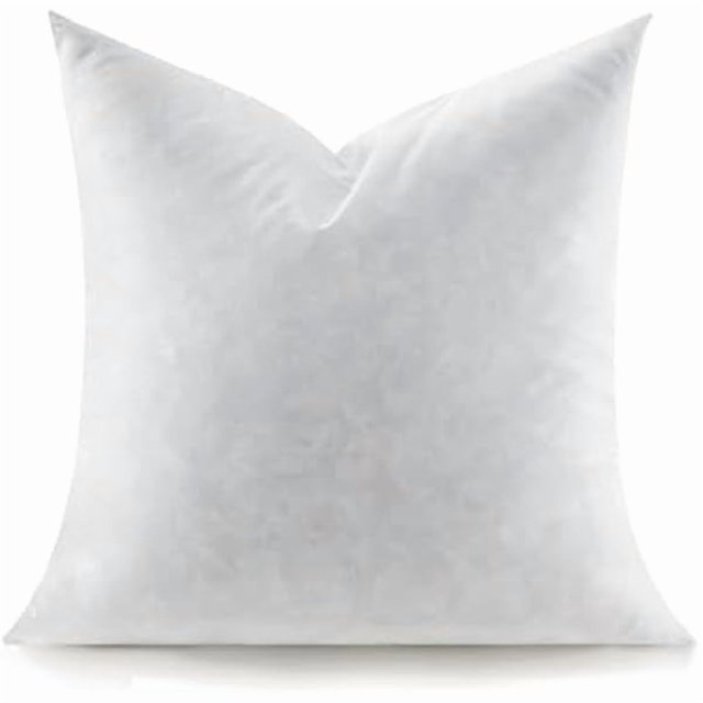 ZHENYANFeather Throw Pillow Insert, Soft Fluffy Square 18 x 18 Inches Decorative Pillow Insert, Feather and Down Euro Pillows for Bed, Couch and Cushion