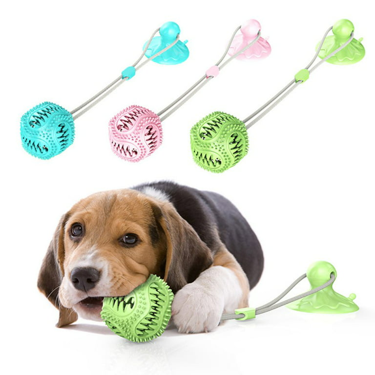QLOUNI Dog teething toy for Aggressive Chewers 2 in1 Pet Bone Toy