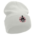 thumbnail image 4 of Gladiator Embroidered 12 Inch Long Knitted Beanie - White OSFM, 4 of 5