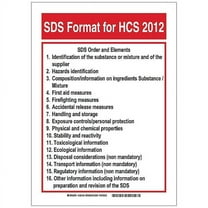 Brady SDS Sign,14in. H x 10in. W,Polyester 133172