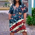 thumbnail image 2 of Spaghetti Strap Dresses For Women, Red White And Blue Plus Size V Neck Casual Dress With Pockets Loose Fit 4Th Of July Sundress Vacation Party Summer Dresses Halter Dresses (XL, Royal Blue) ZMTing, 2 of 5