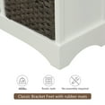 thumbnail image 5 of Rustic Storage Cabinet with 2 Drawers and 4 Wicker Baskets, Wood Console Table/Entryway Cabinet/Side Table for Living Room, Dining Room,Kitchen(White), 5 of 8