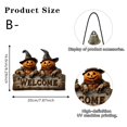 thumbnail image 3 of Lilixerw Halloween Pumpkin Head Welcome Decoration, Dual Scarecrow Figure Wall Plaque with Embossed Welcome Letter, for Porch, Entryway and Door Display, 7.87x6.29 inch, 3 of 5