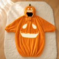 thumbnail image 3 of YAMB Pumpkin Hooded Onesie Pajamas, Oversized Orange Soft One Piece Halloween Outfit with Side Pockets, Cute Playful Loungewear for Party Indoor Wearing & Seasonal Gift, XL, 3 of 5