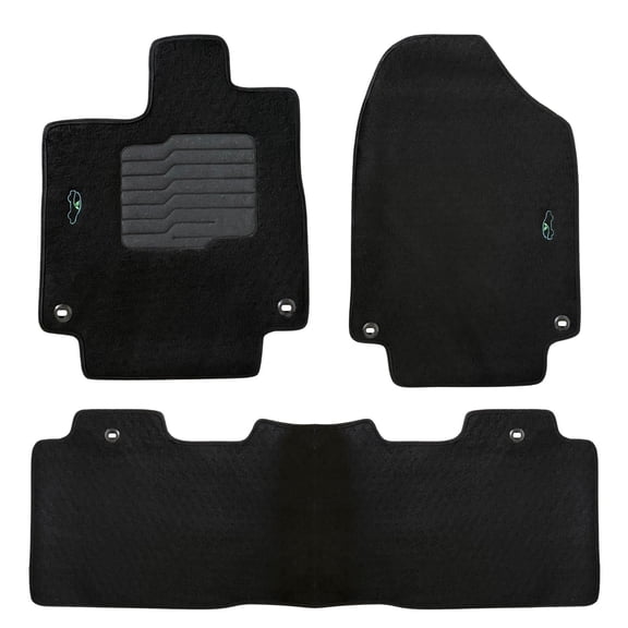 ecoMats Carpet Floor Mats for 2018 to 2026 Honda Odyssey, Full Set, with Non-Slip Driver Heel Pad, Black