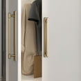 thumbnail image 5 of Goo-Ki 5" Hole Centers Champagne Bronze Cabinet Drawer Pulls with Backplate Spacer, 4 Pack Bar Pull Handles Zinc Alloy Kitchen Hardware for Cupboard, 5 of 6