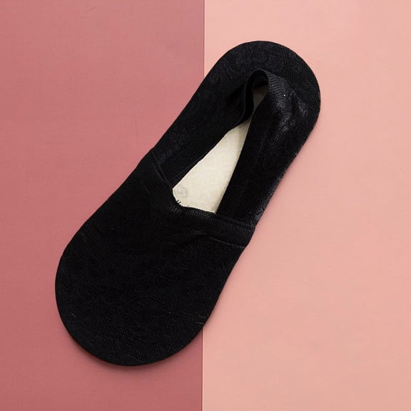 Wuxian Womens Socks Women'S Boat Socks Lace No Show Casual Non- Ankle Sock Low Cut Thin Breathable Lightweight Footwear,Black,One Size