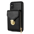 thumbnail image 4 of Allytech Case for iPhone XS Max, [Large Capacity] Wallet Case with Card Slots & Zipper Pocket, Premium PU Leather Metal Snap Kickstand Shockproof Case with Shoulder Strap, Black, 4 of 10