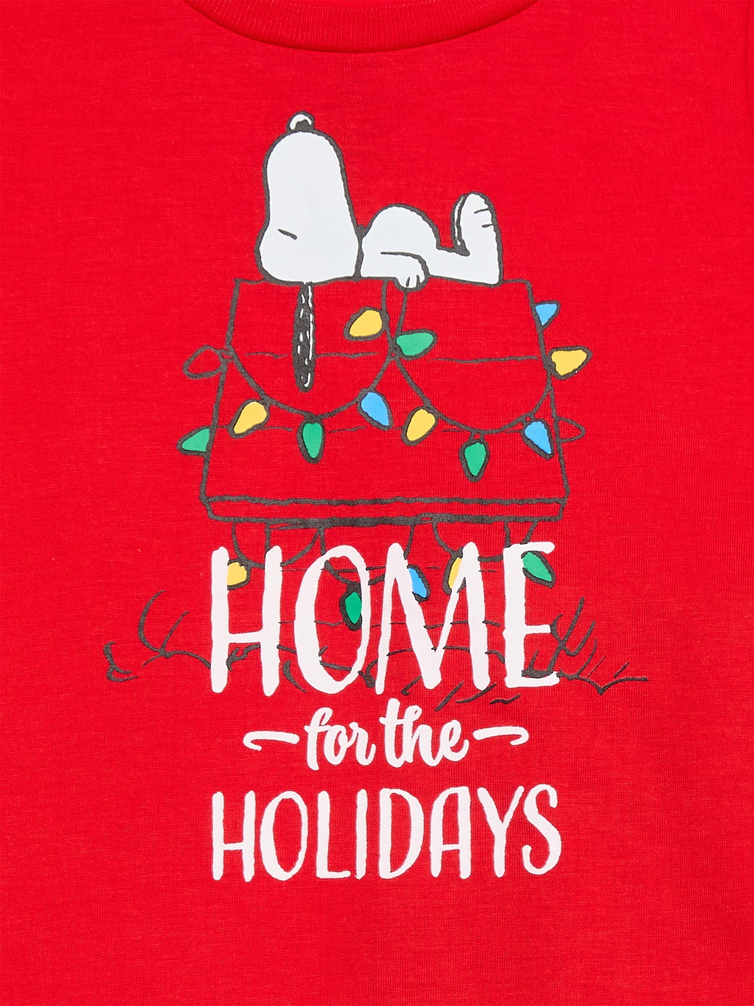 Peanuts Toddlers’ Snoopy Home for the Holidays Matching Family Pajama Set, 2-Piece, Sizes 2T-5T