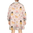 thumbnail image 2 of Wearable Oversized Blanket,Princess Carriage Pattern Wearable Blanket Hoodie for Adults,Cozy Hooded Blankets with Super Pockets,Super Warm Fuzzy Pullover for Women & Men, 2 of 6