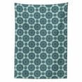 thumbnail image 2 of Ethnic Tablecloth, Jumble Continuous Medallion Ornaments, Rectangle Satin Table Cover Accent for Dining Room and Kitchen, 52" X 70", Slate Blue Pale Blue, by Ambesonne, 2 of 2